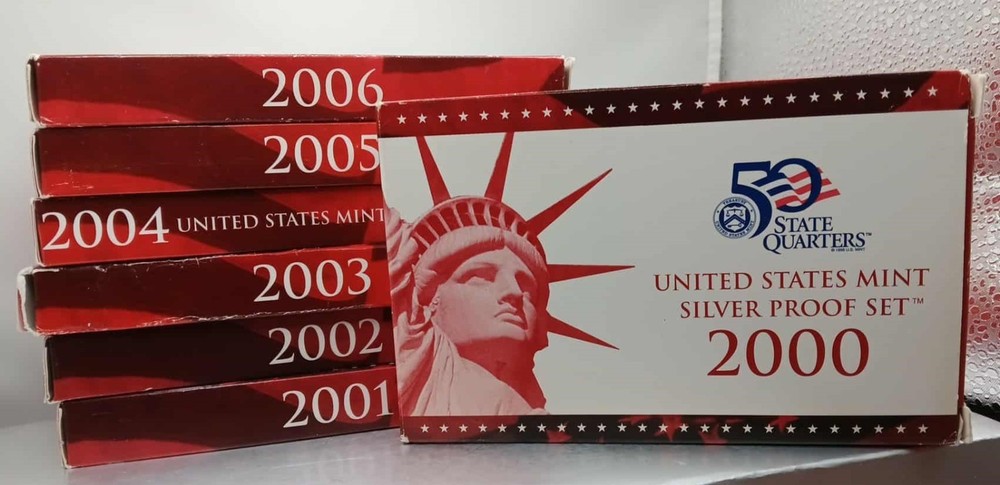 2000-2006 Proof Silver Sets with Certificate of Authenticity