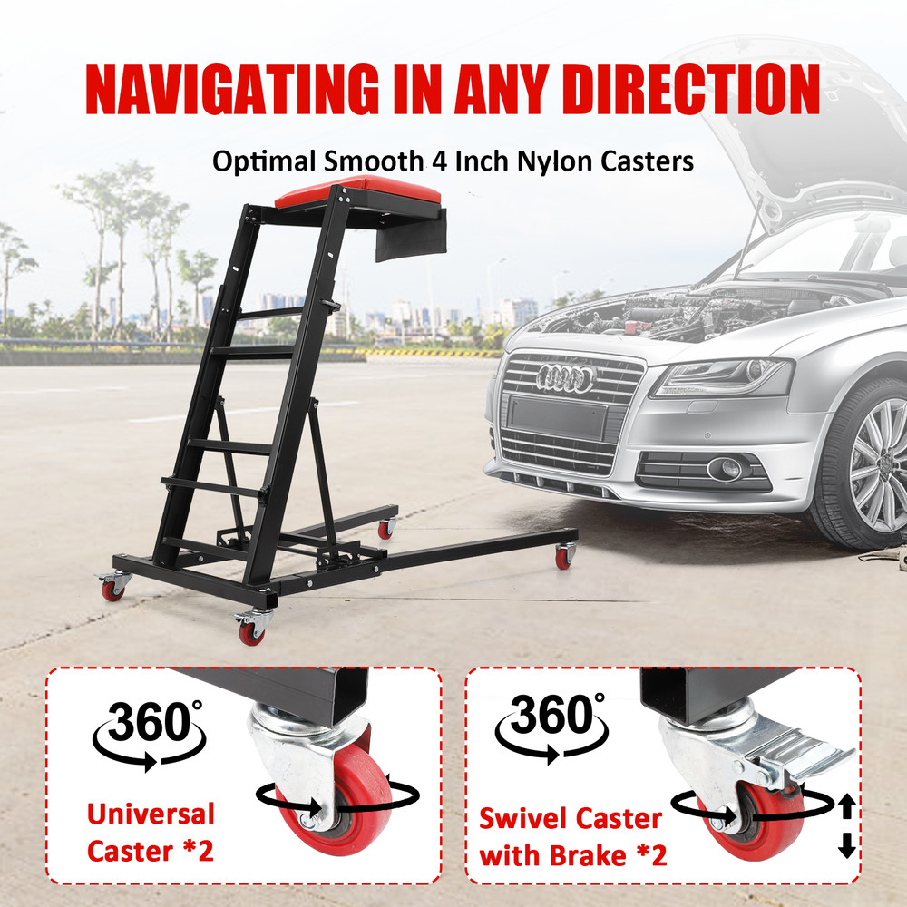 Adjustable Automotive Creeper with Foldable Design, 400lbs Capacity, Heavy Duty