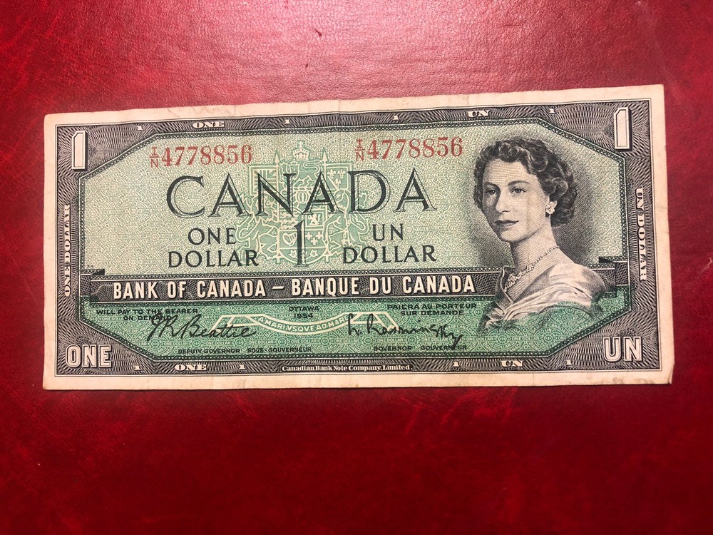 Canada One Dollar Banknote 1954 Very Good