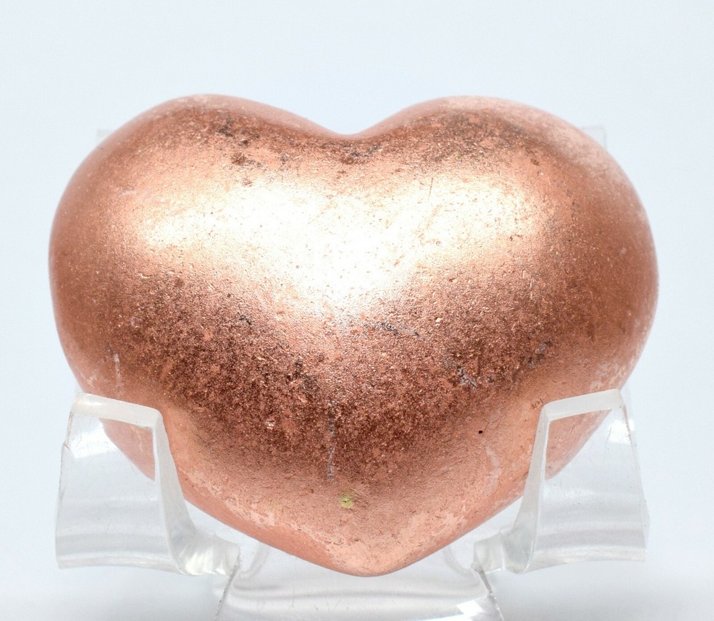 43mm Native Michigan Copper Crafted into Heart Polished Solid Metal Specimen