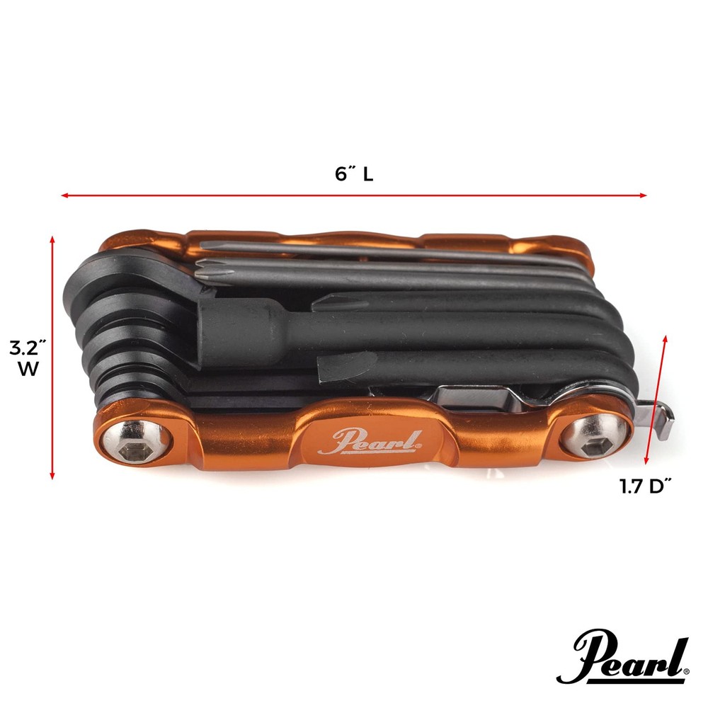 Pearl Tech Tool Drum Key & Multi-Tool - 13-in-1 for Pearl Drums & Hardware