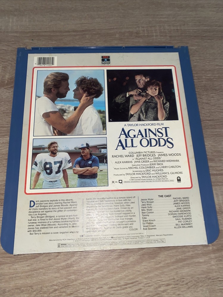 Against All Odds , CED RCA SelectaVision VideoDisc Plays