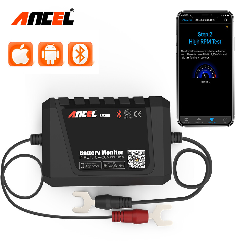 ANCEL BM300 Car Battery Tester 12V Charging Cranking Analyzer for Android IOS