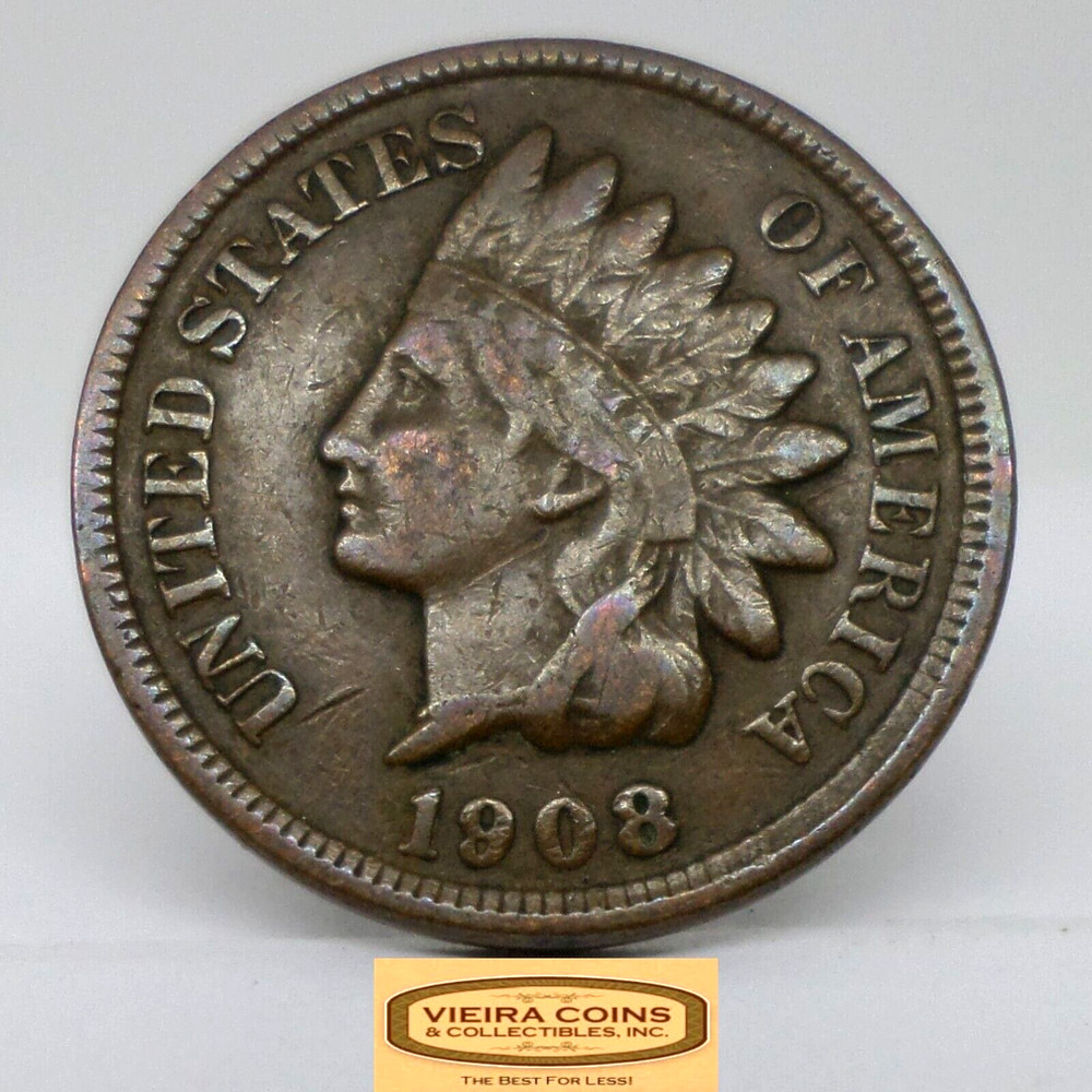1908 Indian Head One Cent, Partial Liberty - #C30355NQ