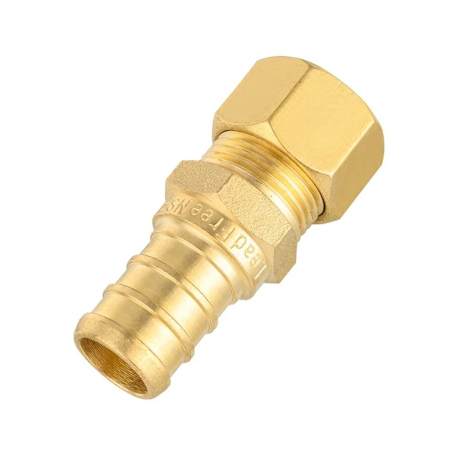 EFIELD 1/2" Pex Crimp ×3/8"OD Compression Straight Adapter Brass Fitting No Lead
