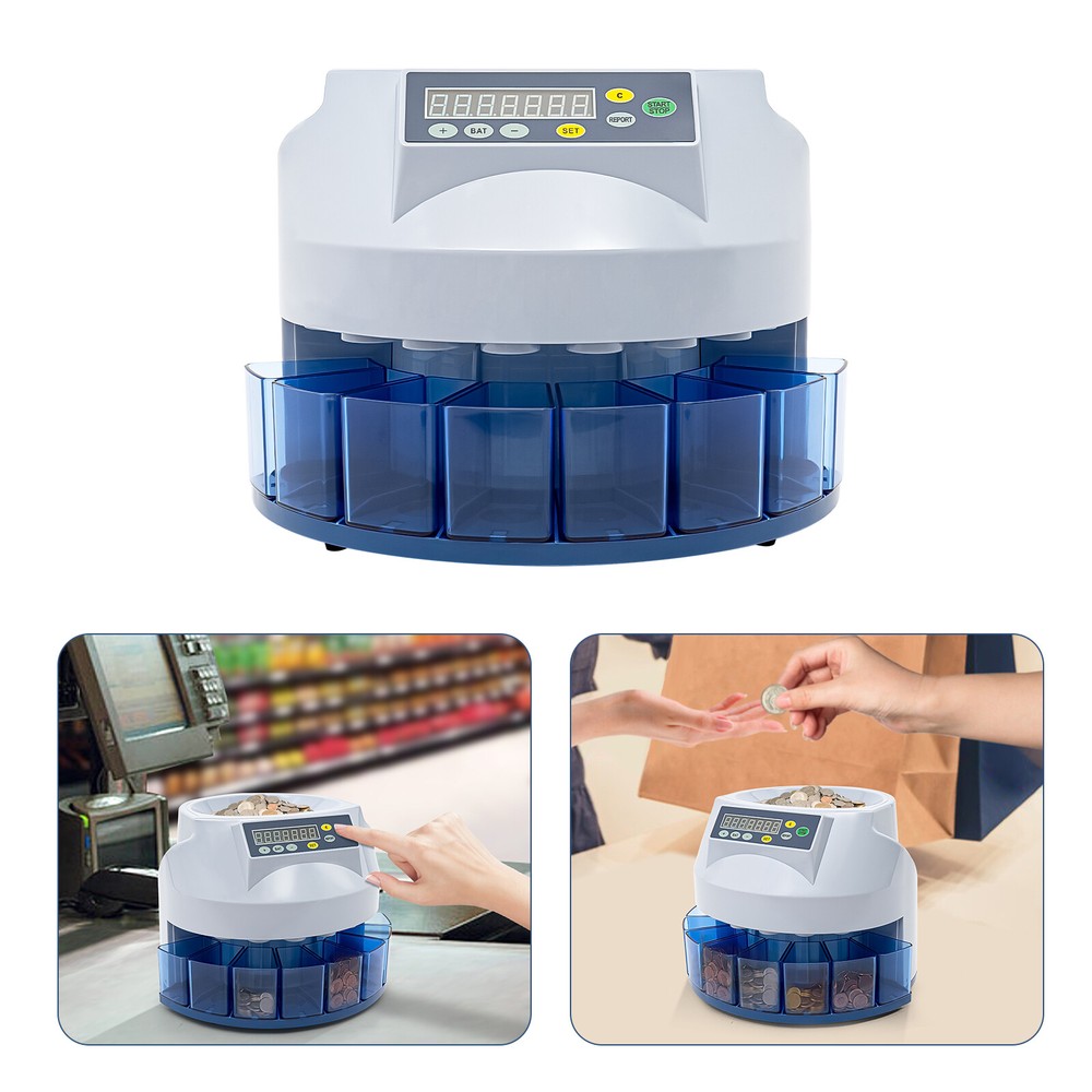 Digital Electronic Automatic Coin Sorter Machine Counter Counting Change Money