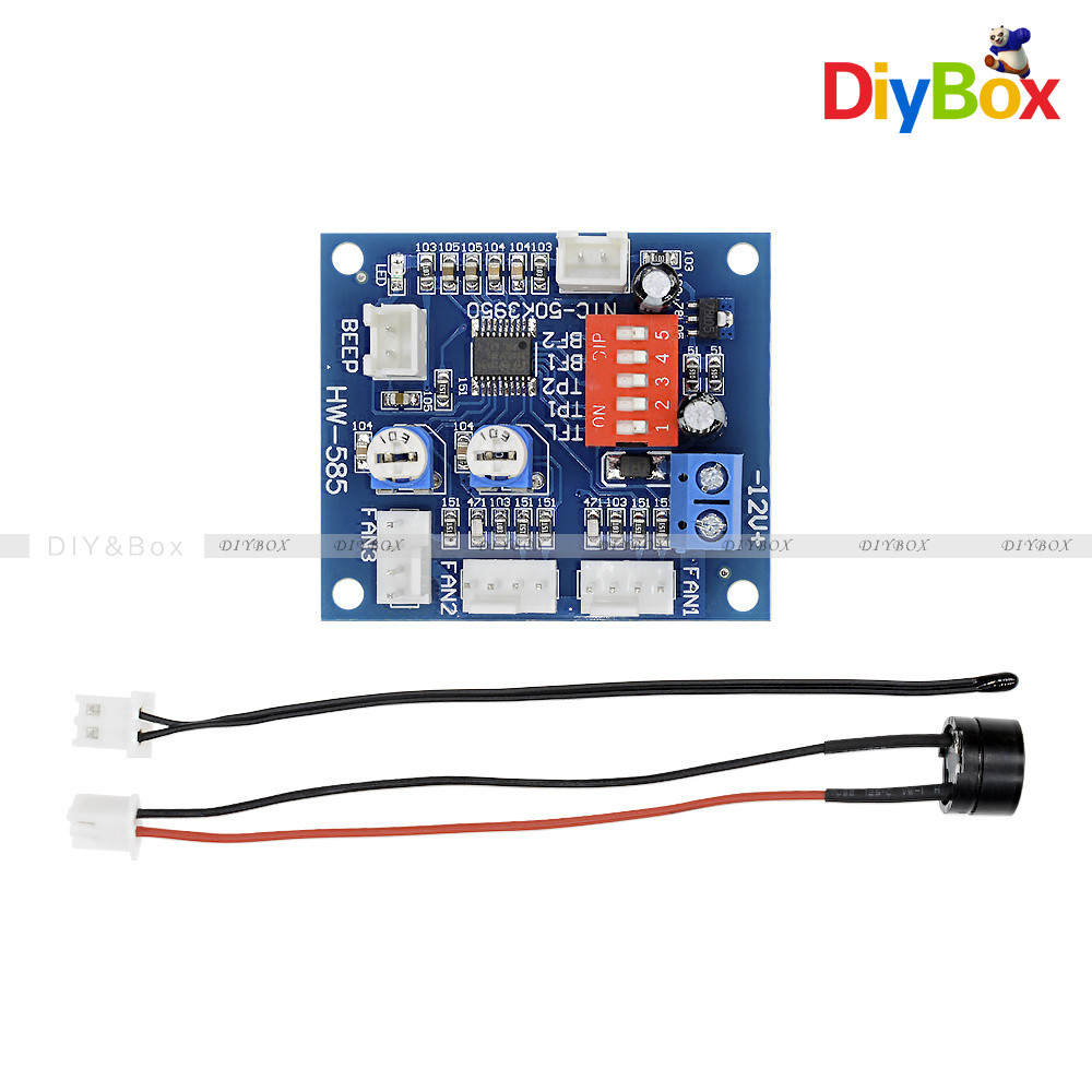 12V PWM PC CPU Fan Temperature Control Speed Controller Module High-Temp Alarm