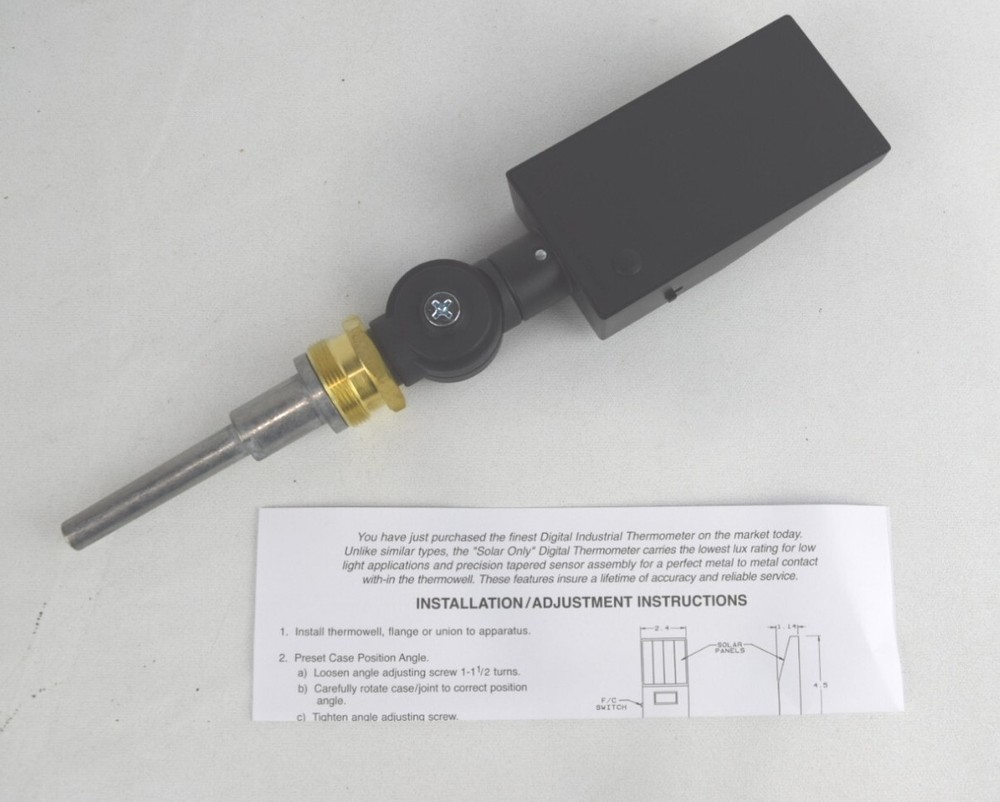 NEW - WEISS INSTRUMENTS 2CYL7 Solar Powered Digital Industrial Thermometer