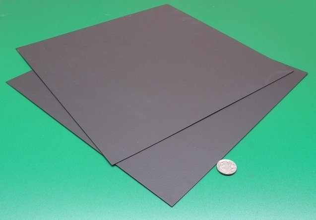 Polypropylene Sheet Black, Formex Flame Retardant .017" x 12" x 12", 2 Pieces