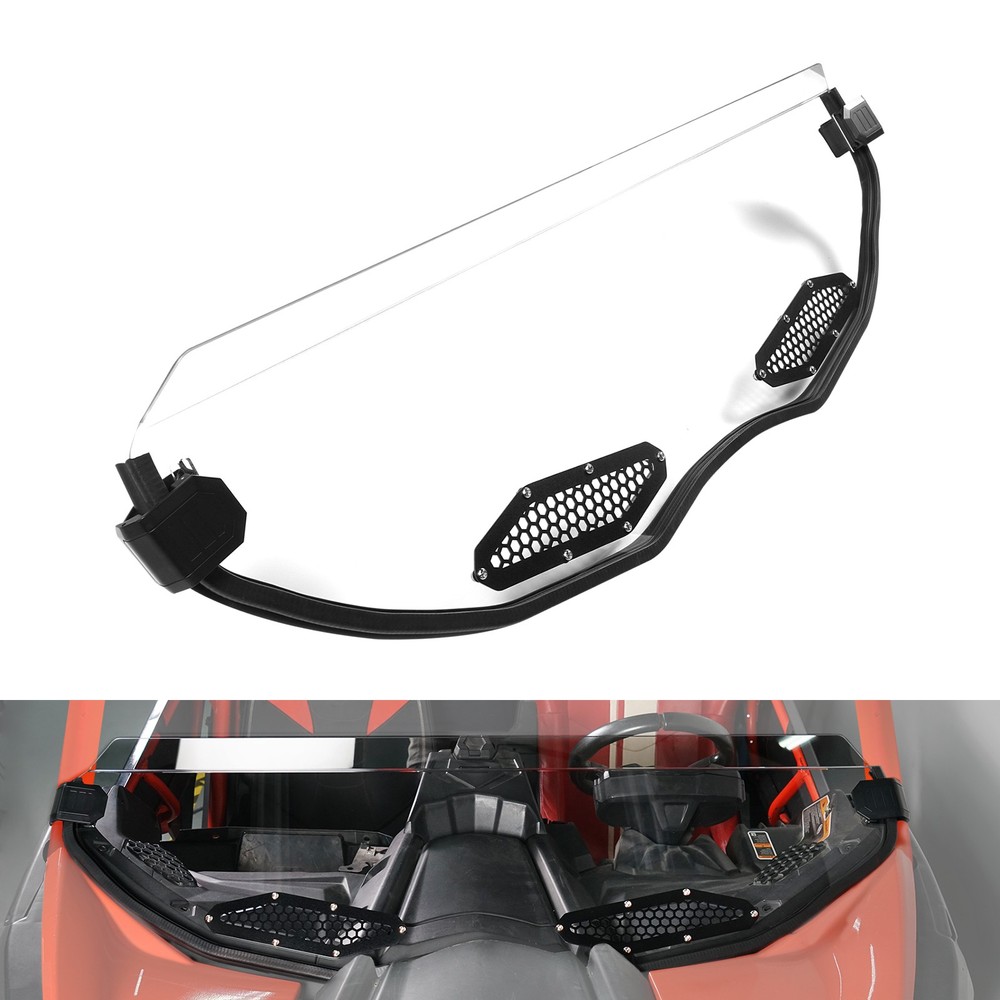 NICECNC Half Front Windshield Windscreen UTV For Can-Am Maverick X3 RR R 2017-24