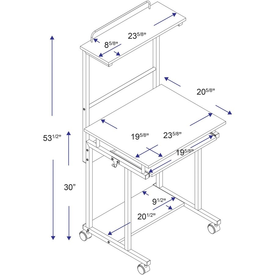 Lorell Mobile Computer Workstation (llr-18244) (llr18244)