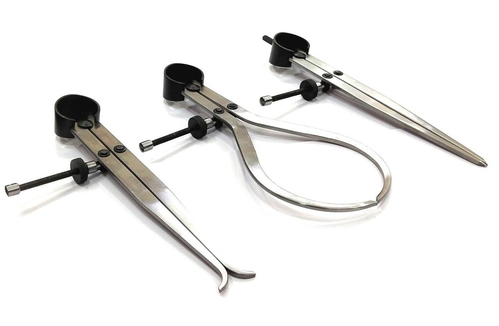 3 PCS Spring Caliper Set Inside Outside Divider 4 Inch 100 mm Measuring Tool