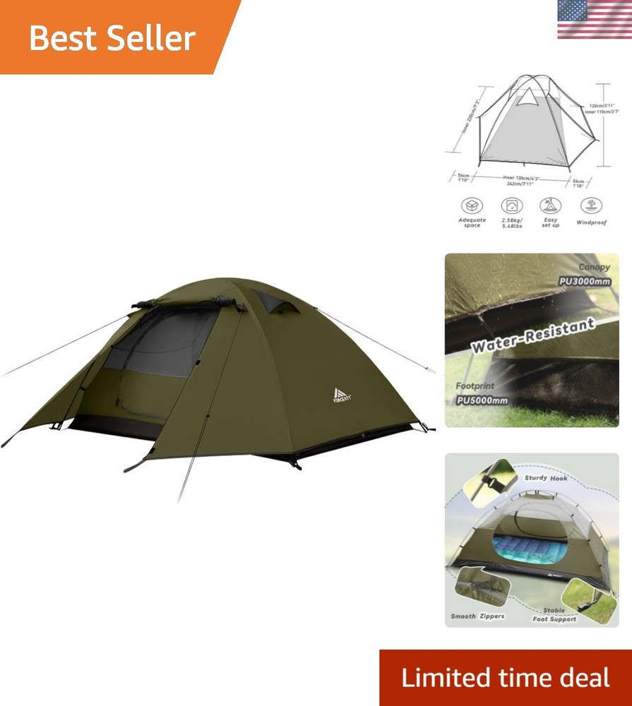 Camping Tent 2/3/4 Person, Professional Waterproof & Windproof Lightweight Ba...