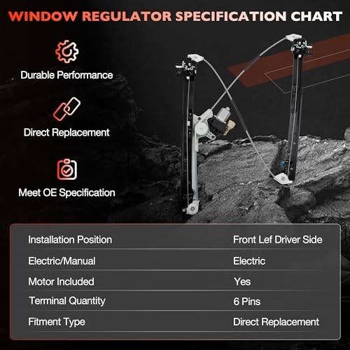 LR083211 Front Left Driver Side Power Window Regulator and Motor Assembly
