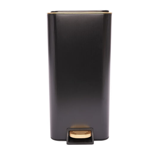 12L Bathroom Trash Can Carbon Steel Step On Kitchen Garbage Bin Step Trash Bin