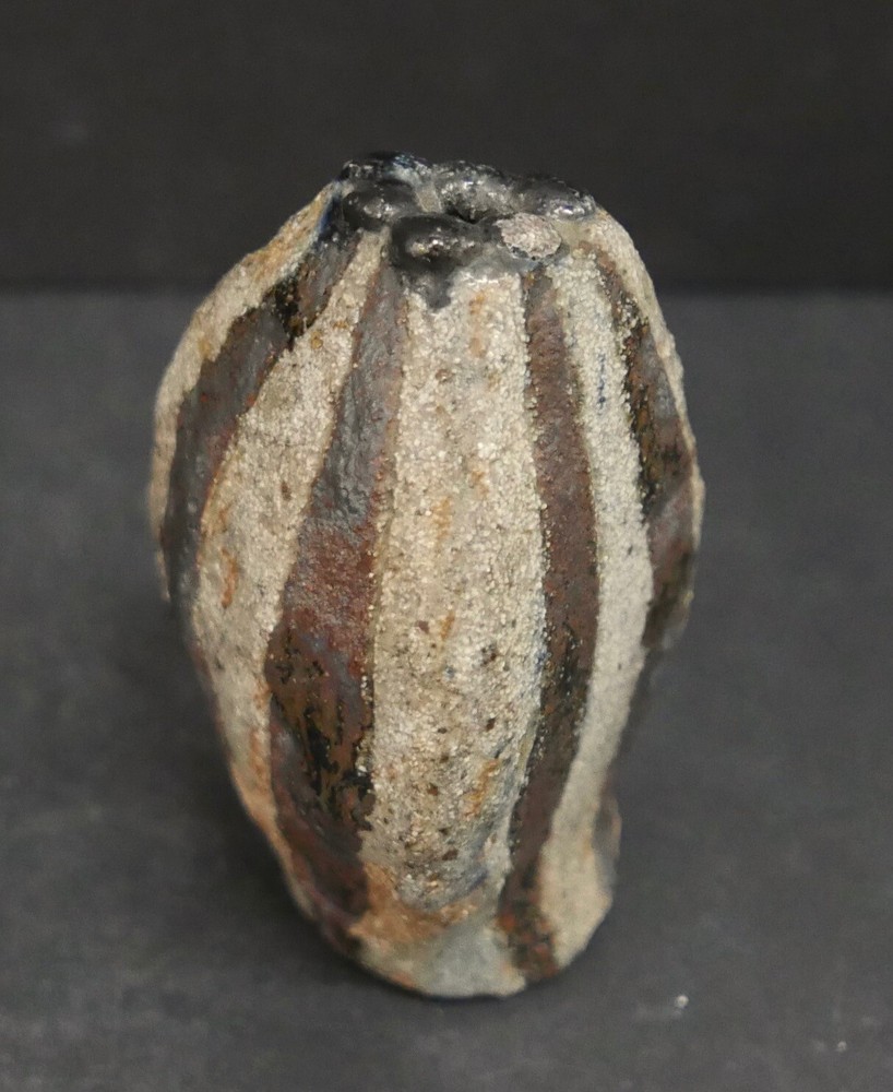 Hand-Shaped 3-sided Clay Vase Mid-Century Modern