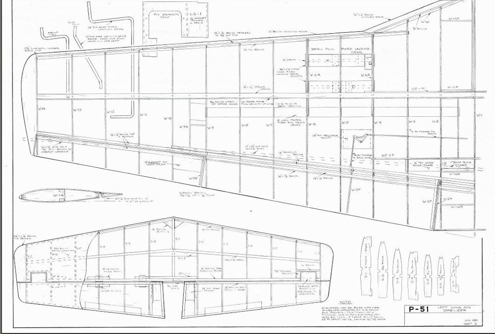 Scale P51 Mustang 98" Giant Scale RC Model AIrplane Printed Plans