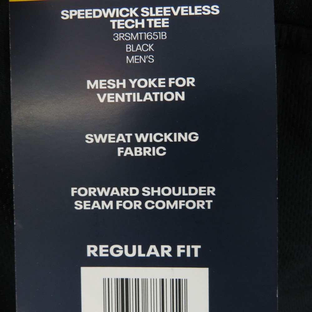Reebok Men's Speedwick Sleeveless Tech L Tee Black Regular Fit NWT