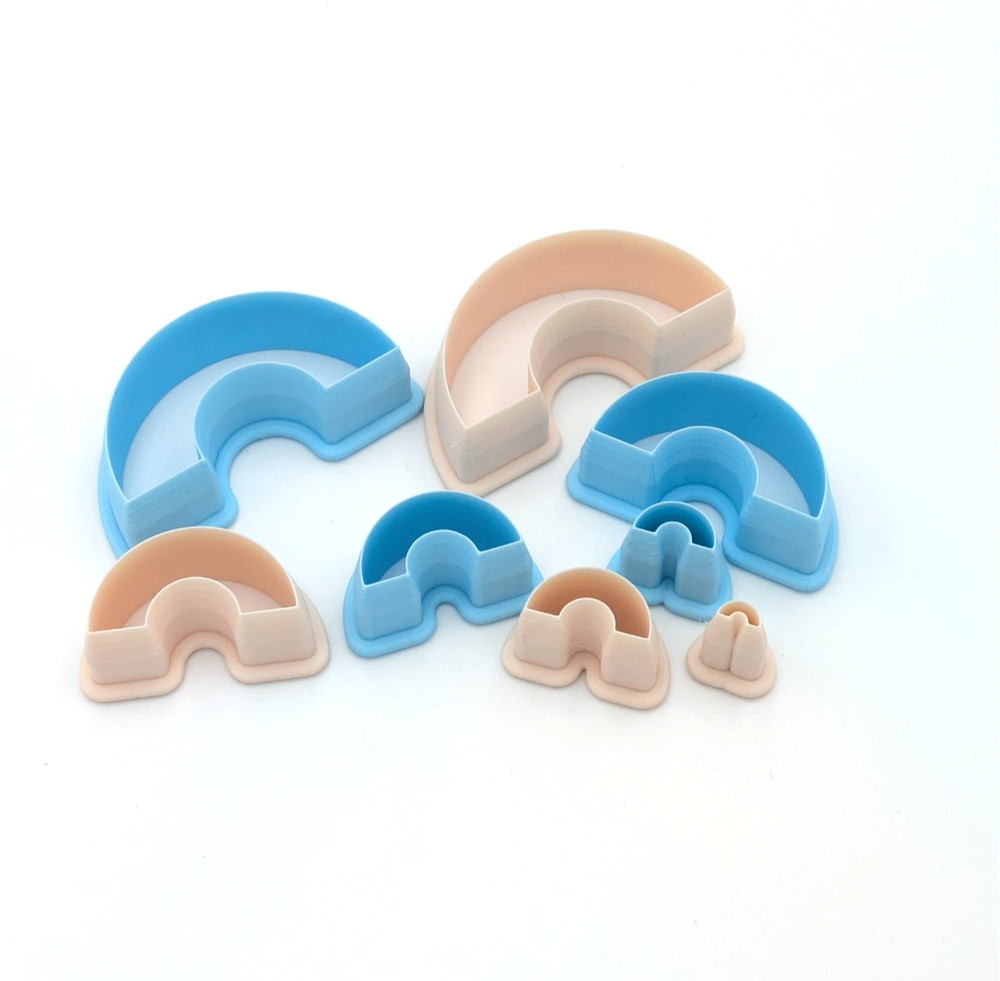 Rainbow Clay Cutter Shape Set ~ Polymer Crafting Tool ~ Outline