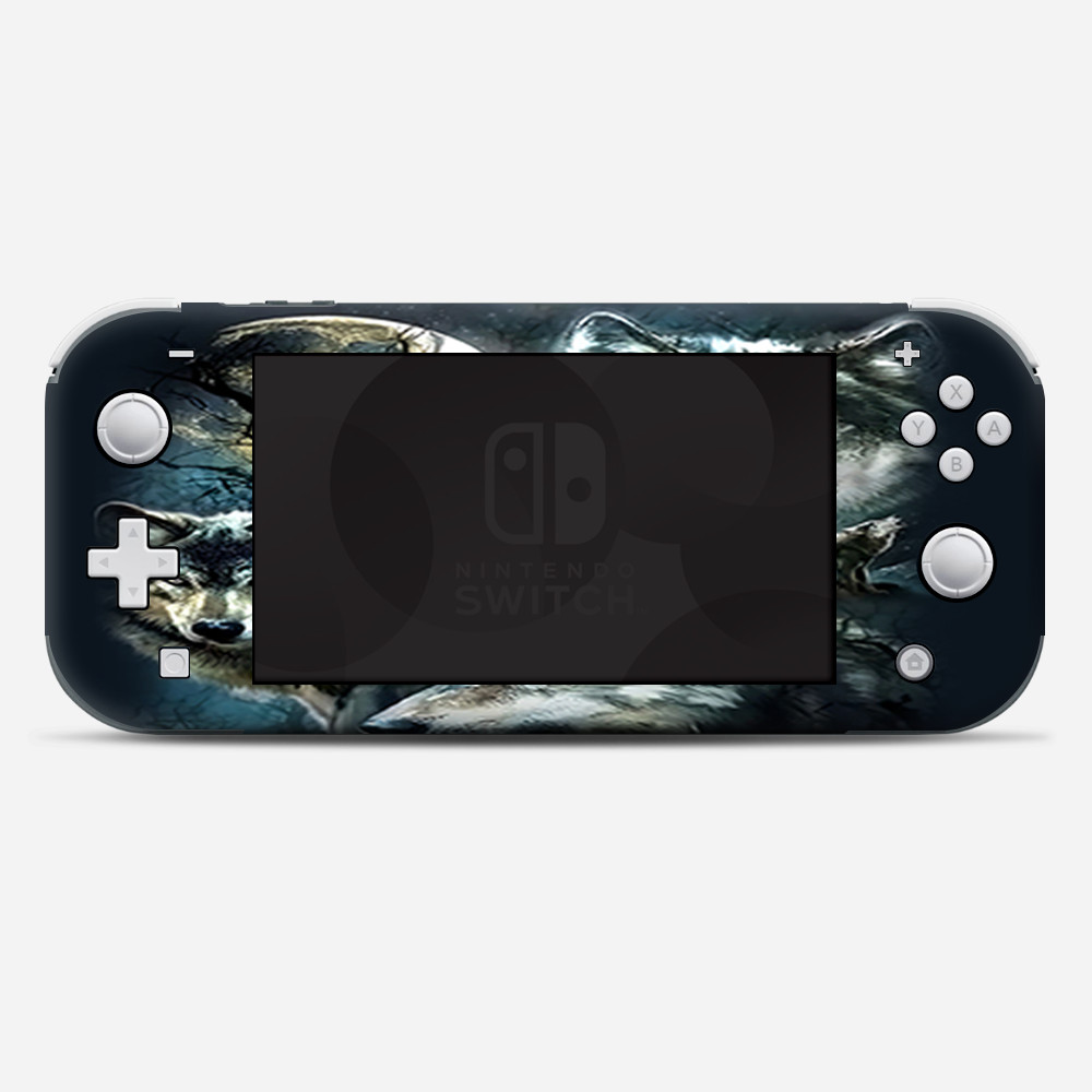 Skins Decals wrap for Nintendo Switch Lite - 3 Wolves Moonlight