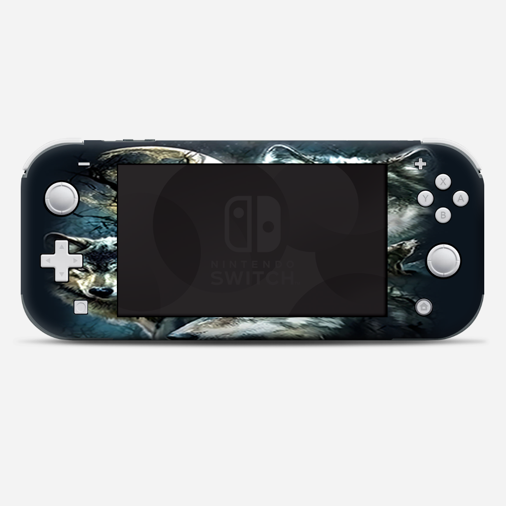 Skins Decals wrap for Nintendo Switch Lite - 3 Wolves Moonlight