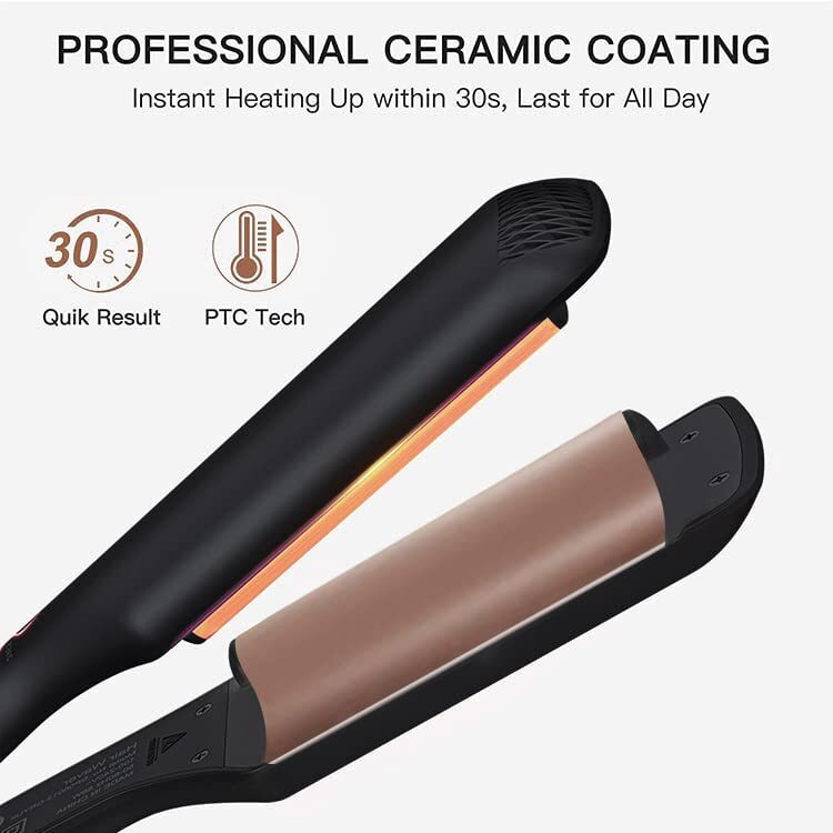 Double Barrel Ceramic Hair Waver, Beach Wave Egg Roll Curling Iron Styling Tool