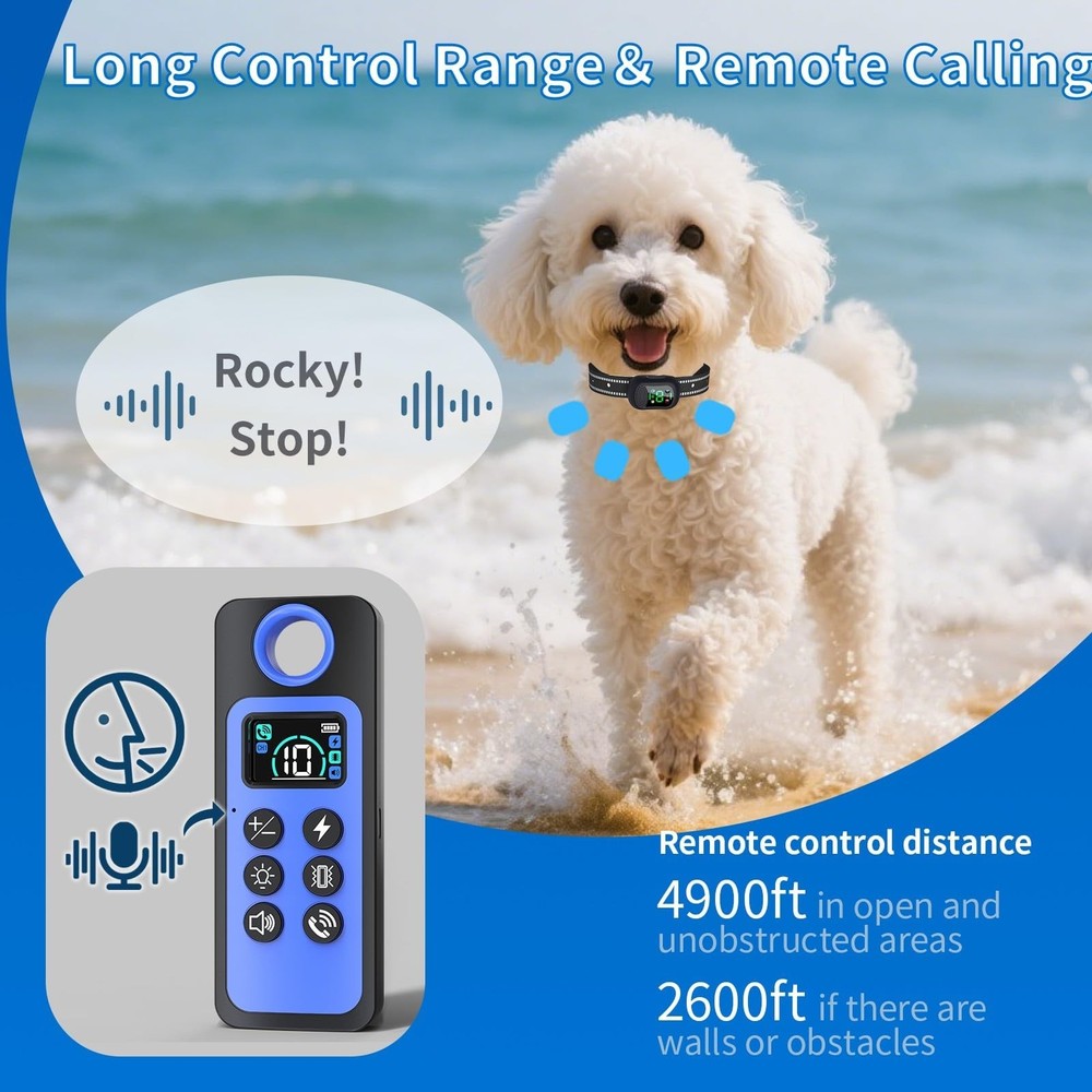 Dog Training Collar with 4 Training Modes, 4900Ft Remote Electronic Dog Shock...