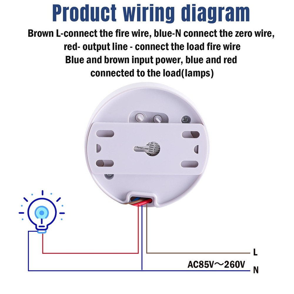 85V-265V AC PIR Infrared Motion Sensor Induction Switch For LED Ceiling Light