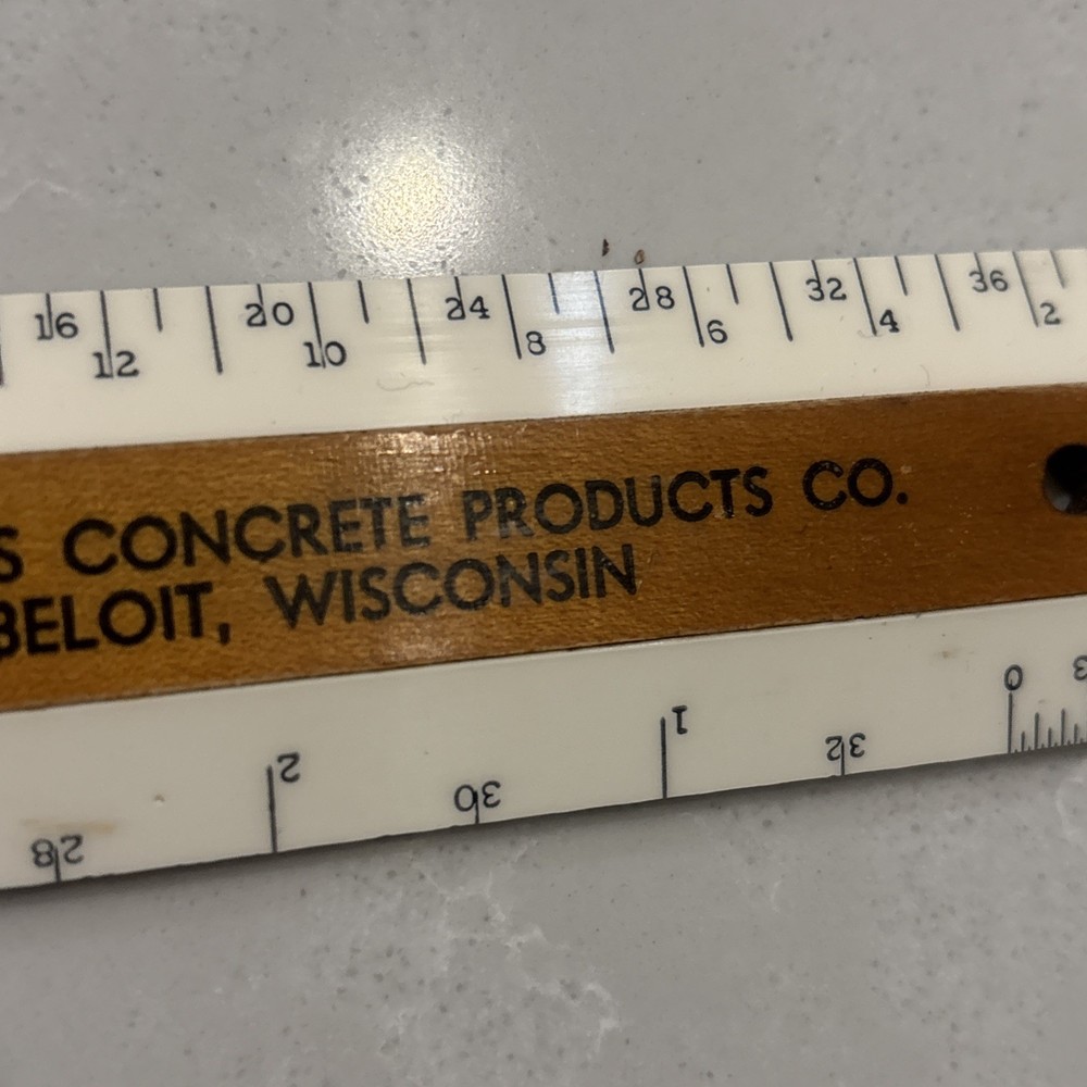 Vintage Wood Ruler Engineering Drafting - Flexicore Wisconsin