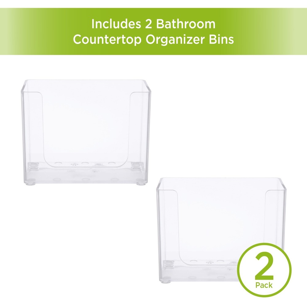 Storage Made Simple Drawer Organizer Bin 2 Pack Clear