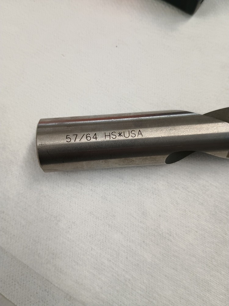 57/64" Drill bit 118 deg Screw Machine length HSS Hertel