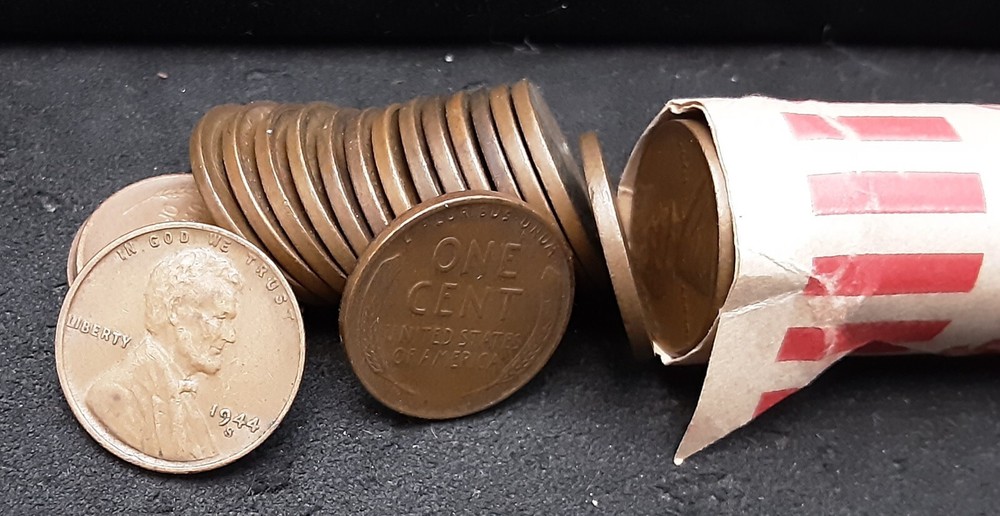 1944-S LINCOLN WHEAT CENT ROLL - CIRCULTAED - K2