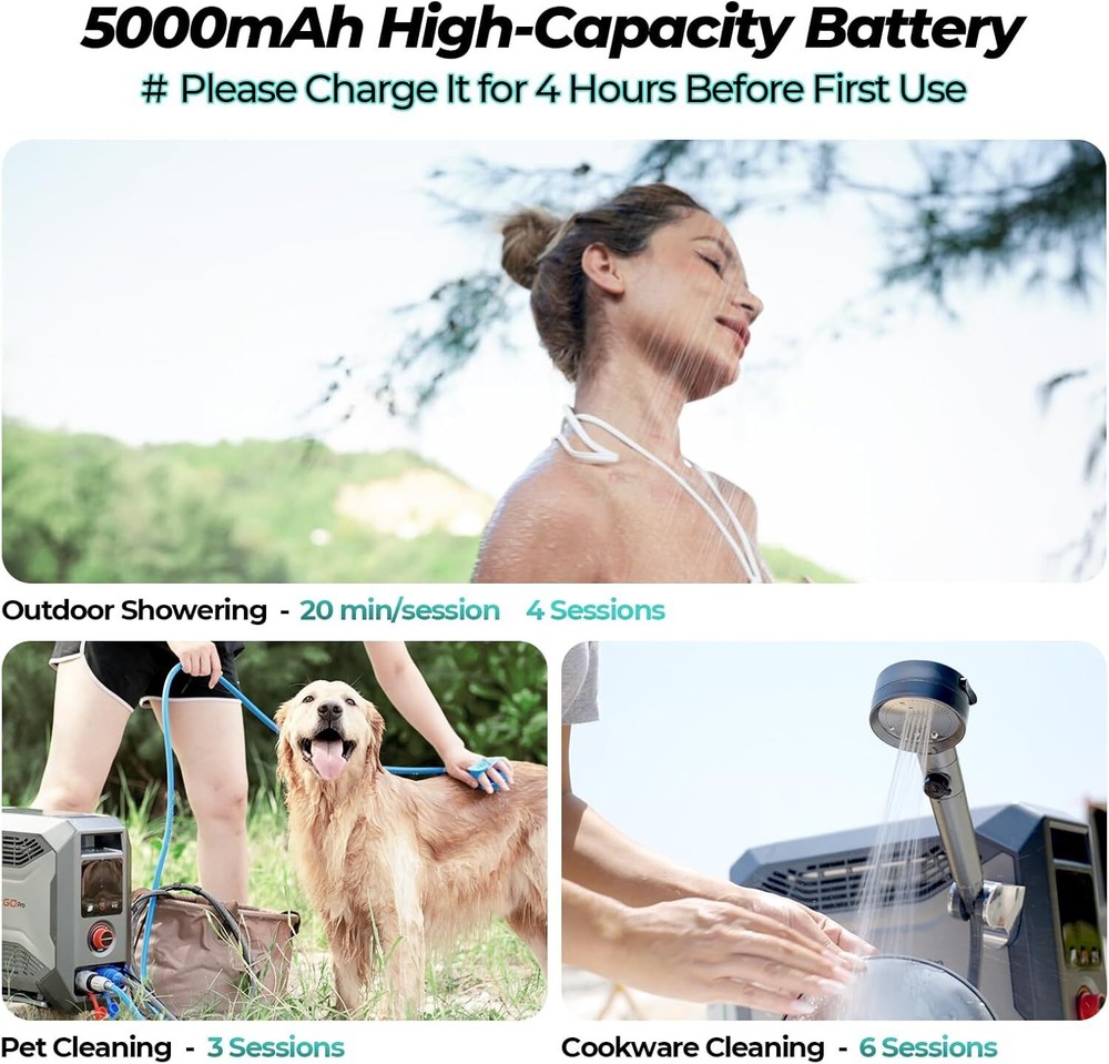 Propane Portable Tankless Water Heater Table Top Instant Hot Camping ,22000BTU