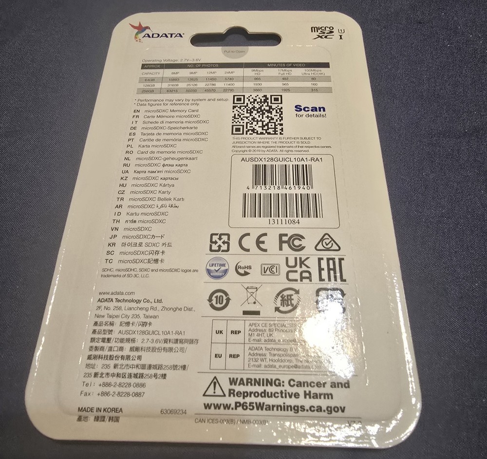 Adata 128 GB microSdxc Card With Adapter