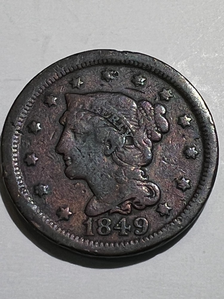 1848 and 1849 Large cent pennies