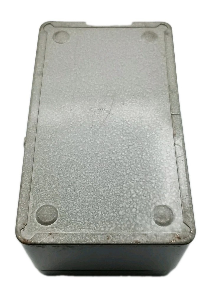 Vintage Versa Small Gray Metal Tool Box with Latch and Handle