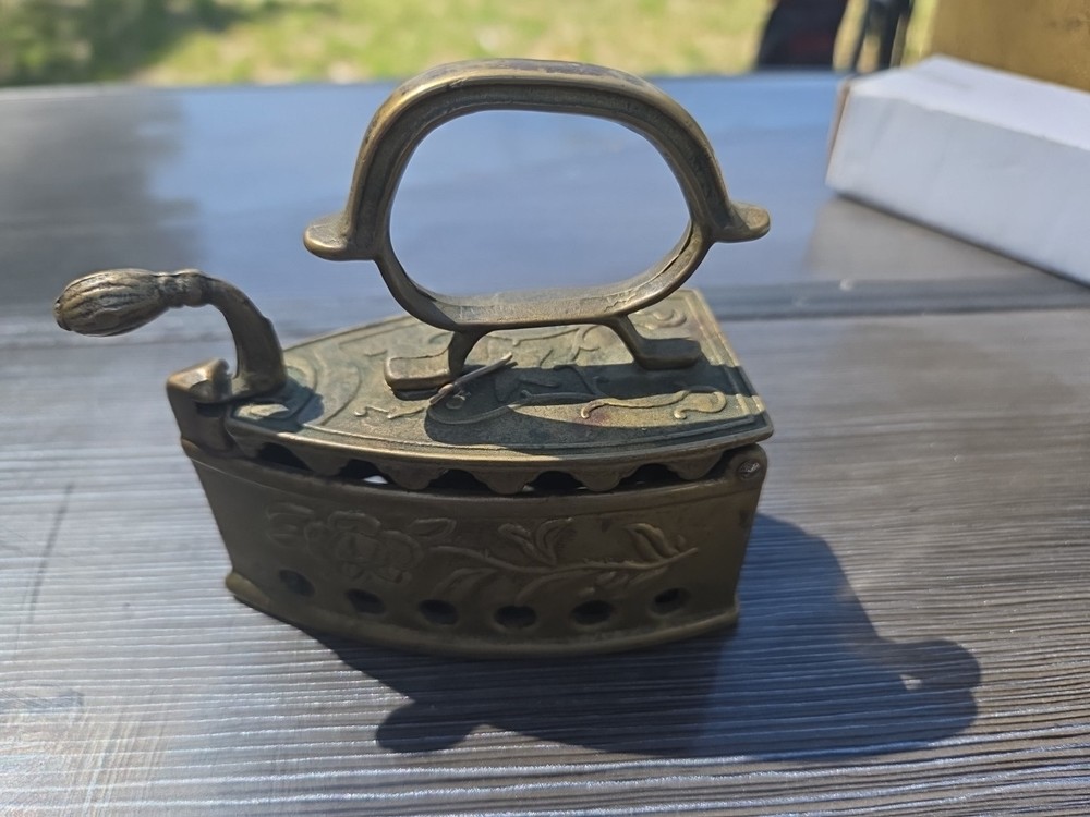 Antique brass sad iron COAL Iron