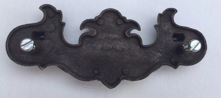 Brass Bronze Antique Hardware Colonial Chippendale drawer pull 4"centers Batwing