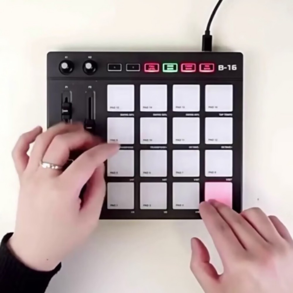 RGB MIDI Pad Controller Beat Maker Machine For Finger Drumming Music Making