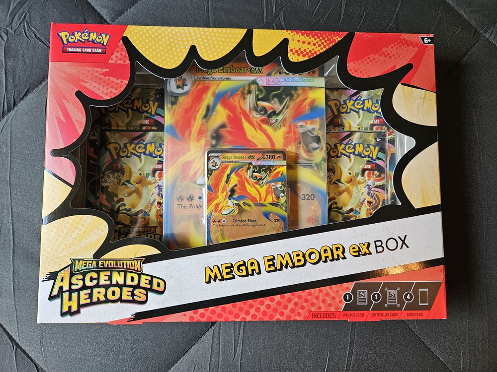 Pokémon TCG: Mega Evolution—Ascended Heroes Mega Emboar Ex Box - In Hand