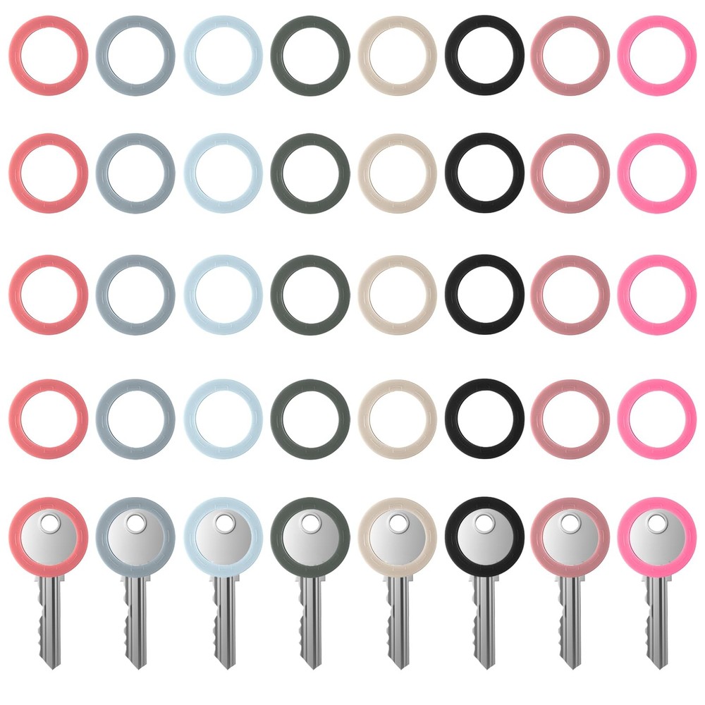 40 PCS Colored Key Covers Caps, 8 Colors Soft Silicone Key Identifier Coding ...