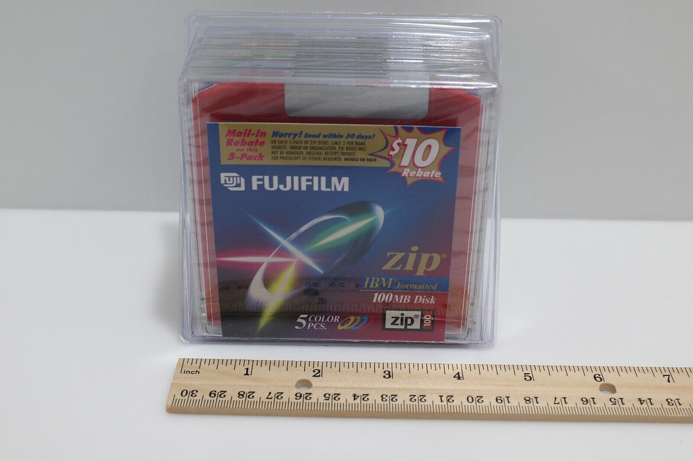 Fujifilm Zip IBM Formatted 100MB Disk - 5 pack.