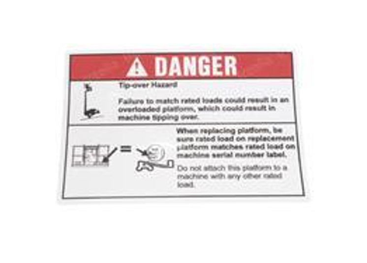 Genie 1000262 Decal Danger Tip Over Plat