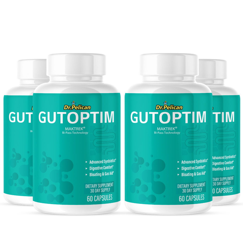 Gutoptim- Digestive Support- 4 Bottles- 240 Capsules