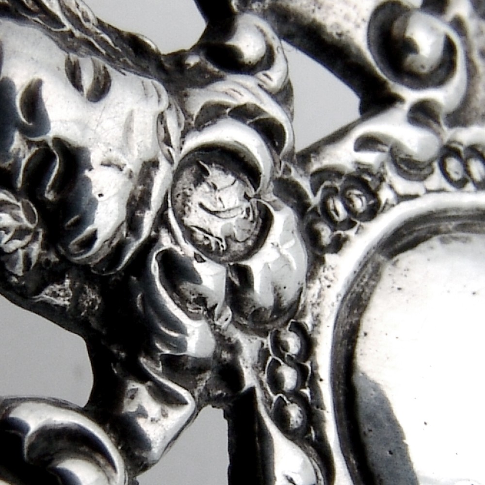 Ornate Tea Strainer Dutch 833 Silver 1896