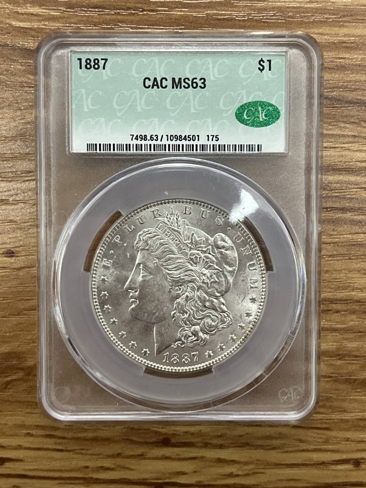 1887 - P - CAC - MS63 - $1 Morgan