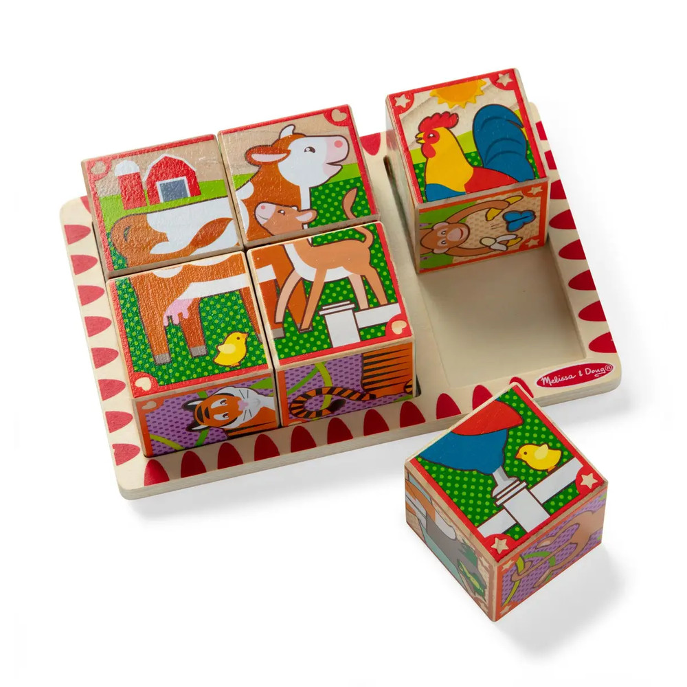 Melissa & Doug 2 in 1 Wood Cube Puzzle