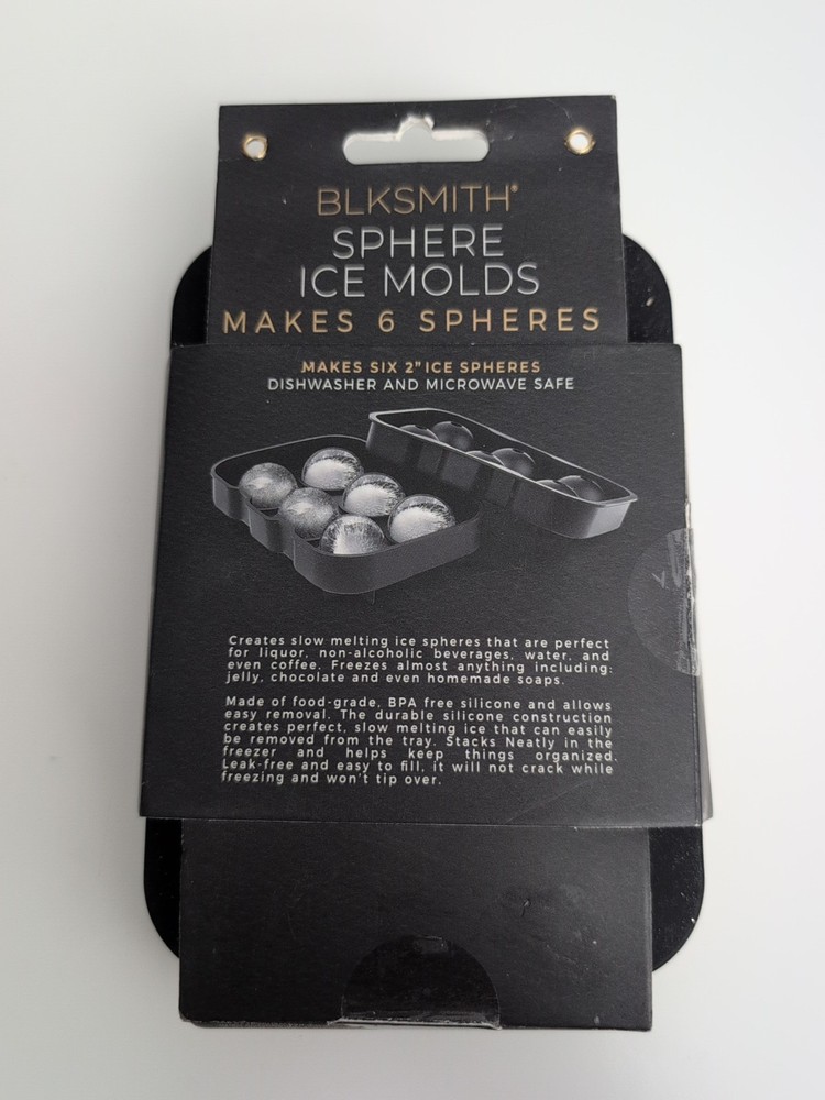 BlkSmith Makes 6 - 2” Sphere Ice Molds New BIN 1