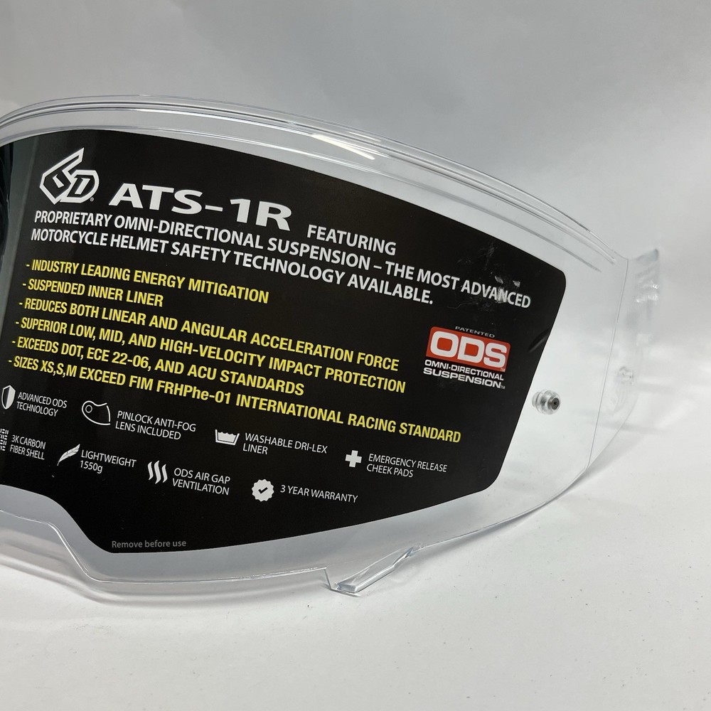 6D HELMETS 82-5001 ATS-1R Shield - Clear