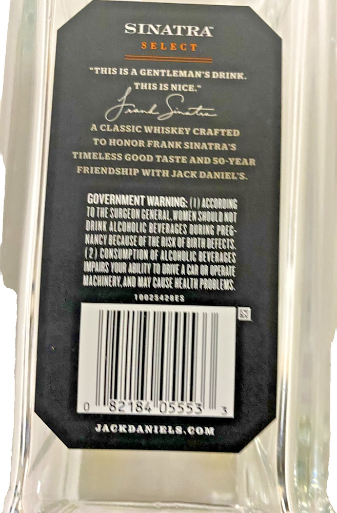 Jack Daniel’s Sinatra Select EMPTY Bottle w/ Original Box & Booklet – Display